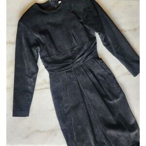 Vintage Ambria Dress 4 Black Genuine Leather Midi Lagenlook Cowgirlcore Gothic